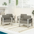 thumbnail image 2 of Coral Bay Outdoor Aluminum Club Chairs with Cushions, Set of 4, Khaki and Silver, 2 of 11