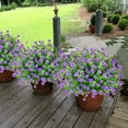 thumbnail image 4 of Artificial Flowers for Outdoors UV Resistant Boxwood Plants, Faux Greenery Bushes Shrubs No Fade Plastic Flowers for Outside Hanging Plants Garden Porch Window Box Wedding Décor (Purple), 4 of 5