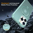 thumbnail image 2 of Magnetic for iPhone 14 Pro Case with Stand [Military Grade Drop Tested][Compatible with Magnet] Ring Translucent Slim Hard Back Soft Edge, Green, 2 of 13