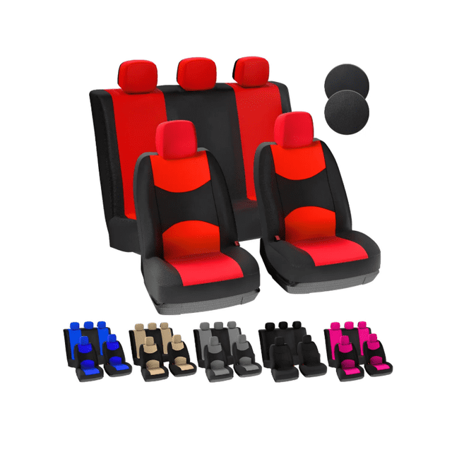 Funda Para Asiento Automóvil 10 Piezas color rojo