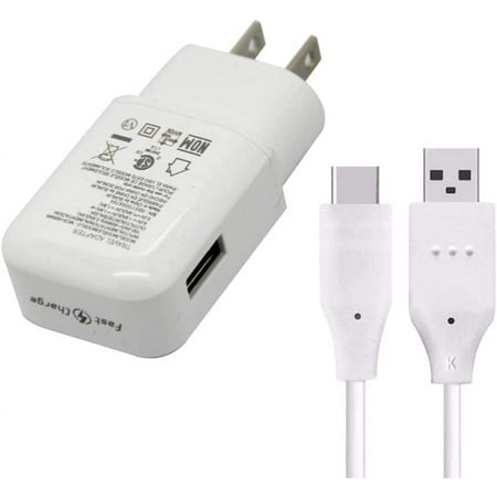 For LG Rapid Charge USB Wall Charger USB-C Fast Charging Cable Cord For LG G5 G6 G7 G8 NEXUS 5X 6P V10 V20 V30 V40 V50 LG Stylo 4 For Android Samsung Galaxy S8 S9 S10 Note 8 Note 9 Note 10+ Plus