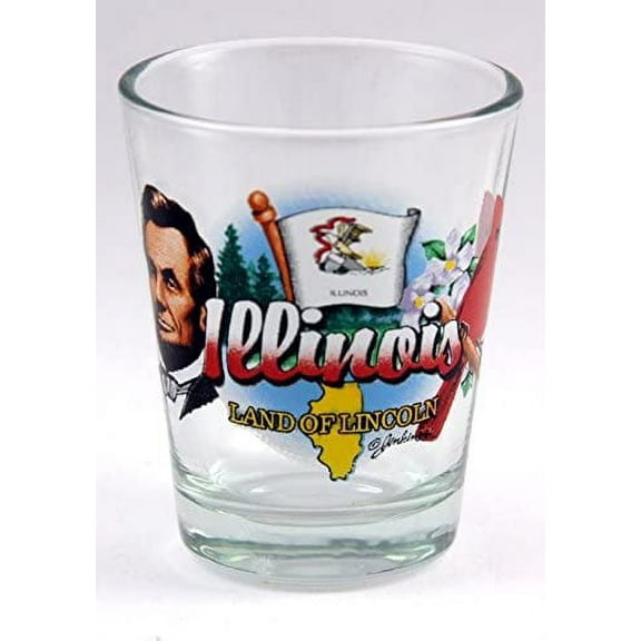Illinois Land Of Lincoln State Elements Shot Glass