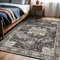 thumbnail image 2 of YOUFORTONG 4x6 Vintage Washable Area Rug,Soft Stain Resistant Carpet with Non Slip Backing for Living Room Bedroom Kitchen Entryway,Black, 2 of 8