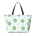 thumbnail image 2 of Gaeub Kawaii Frogs Print Beach Bag,Large Tote Bag,Waterproof Sandproof Women Tote Bag,Pool Bag with Zipper for Gym Grocery Travel, 2 of 7