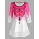 thumbnail image 1 of Talla grande Impresión floral Ombre Color Color Trimeado. Rosegal Camisetas tallas grandes, 1 of 5