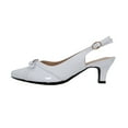 thumbnail image 3 of PEERAGE Sammy Women Wide Width Pointed Toe Slingback Heels WHITE 8, 3 of 6