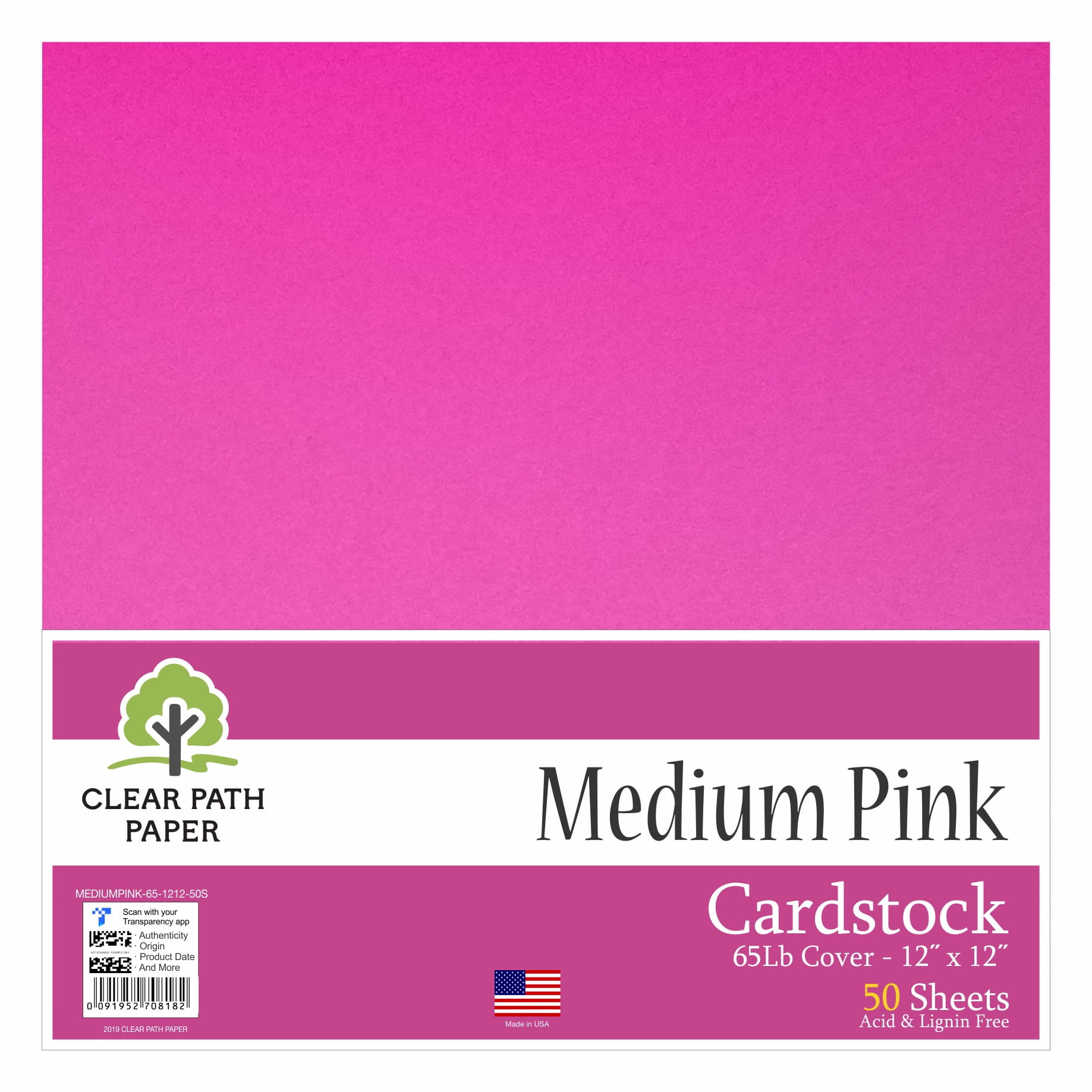 Deep Pretty Pink Card Stock - 12 x 12 in 65 lb Cover Smooth