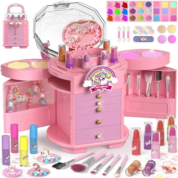 Set de maquillaje PERRYHOME Kids para niñas de 3 a 12 años con 63 piezas