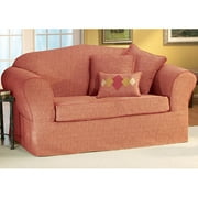 Home Trends Basic Tweed Loveseat and Sofa Slipcover, Henna