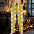 thumbnail image 6 of Yuncity Halloween Pajama Pants Men Casual Hallowmas With Drawstring and Pockets Comfortable Relaxed Fit Soft Breathable for Home and Outdoor Wear Pajamas Pants Yellow M, 6 of 6