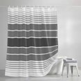 thumbnail image 3 of Shower Curtains for Bathroom, Gradient Grey Striped Waterproof Fabric Shower Curtain, Simple Farm Stripes Minimalist Decorative Bathroom Curtain for Bathtub, 72"x72", No Hooks Included, 3 of 9