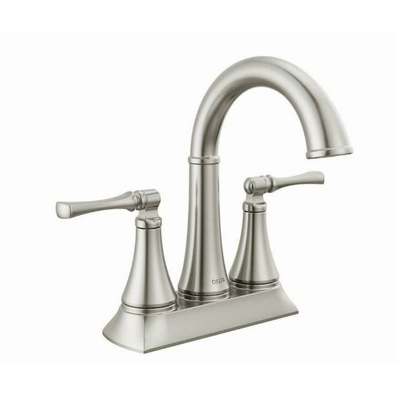 Delta Bathroom Faucet with Drain 25798LF-SP 4-in centerset 2-handle, Brush Nickel