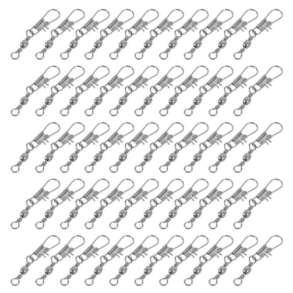 SIEYIO 50pcs Stainless steel swivels interlock snap fishing lure Connector accessories