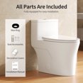 thumbnail image 2 of Deervalley One Piece Elongated Toilet, 1/1.28 GPF Dual Flush Rimless Bowl White Toilet With ADA Comfort Seat Height (Seat Included) DV-1F0437, 2 of 13