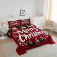 thumbnail image 3 of Red Christmas Toddler Bedding Set,Merry Christmas Comforter Set,Christmas Tree Stars Bed Set,Winter Snowflake Down Comforter, 3 of 7