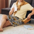 thumbnail image 3 of Wukai Retro Excavator Men’s Short Pajama Pants With Pockets Soft Sleep Pj Shorts for Men-, 3 of 6