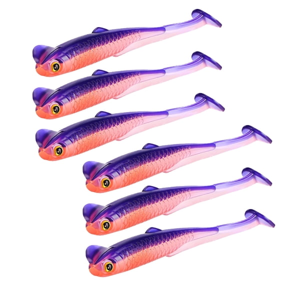 6Pcs Fishing Lures for Saltwater Paddle Tail Swimbaits T Tail Baits Artificial Baits Fishing Lure Swim Baits