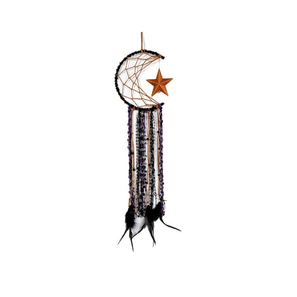 Yuarrent Atrapasueños Colgantes decorativos para puerta Accesorios de fiesta de plumas Colgante de habitación Adorno de pared Decoración colgante Gris Decoración del hogar Negro-morado Yuarrent HA060792-03B