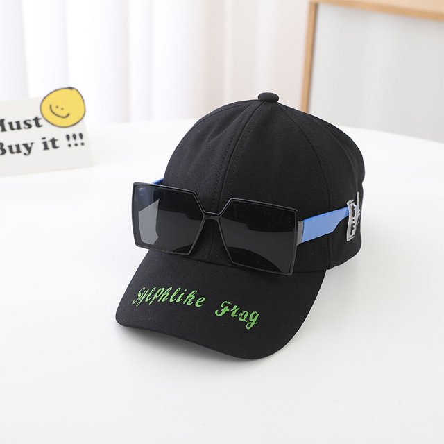 Gorra de verano para niños, gafas de sol medio vacías para niños, gorra moderna y elegante, gorra de béisbol con cola de caballo para niñas