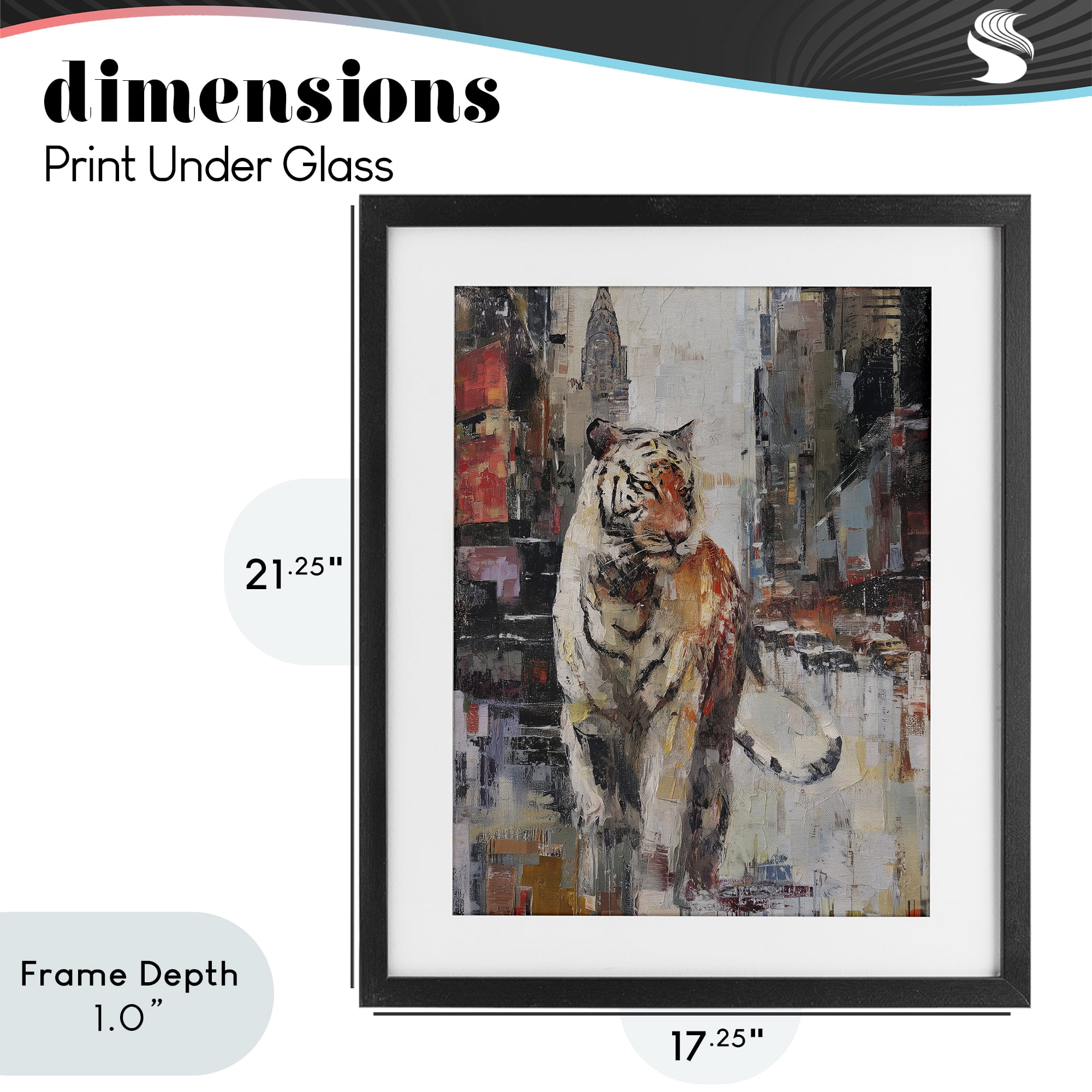 Stupell Industries Concrete Predator Roaming City Black Framed Print Under Glass, design by Svetlana Aleynikova