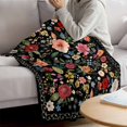thumbnail image 3 of Watercolor Flowers Blanket Soft Cozy Warm Throw Blanket for Couch, Plush Fuzzy Flannel Fleece Blankets for Sofa, Farmhouse Floral Vintage Black Bed Blankets Lightweight Gifts for Women, 50"x80", 3 of 9