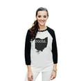 thumbnail image 2 of Thread Tank Home Roots State Ohio OH Unisex 3/4 Sleeves Baseball Raglan White Black Medium, 2 of 4