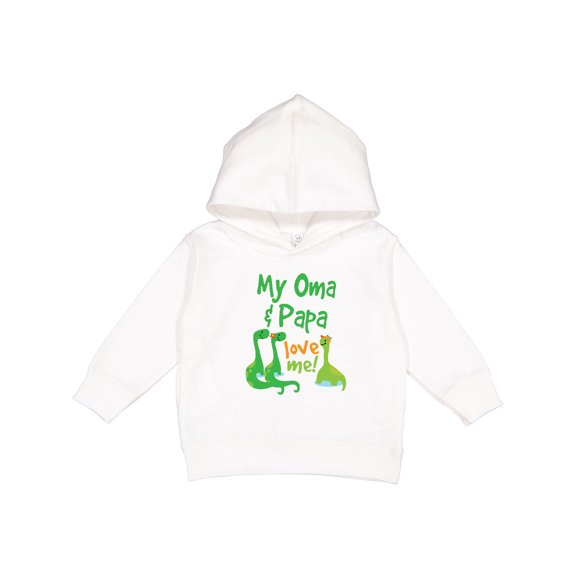 Inktastic Oma and Papa Love Me Dinosaur Toddler Hoodie