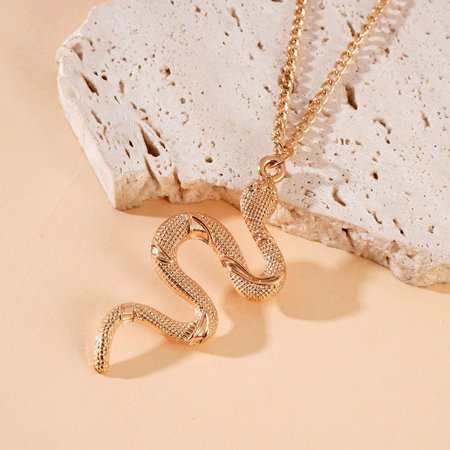 Gold Snake Layered Chunky Necklace Dainty Snake Pendant Necklaces Punk Vintage Snake Cuban Chain Necklace Bohemian Snake Jewelry for Women Men princess diana necklace cross kendyl jewelry