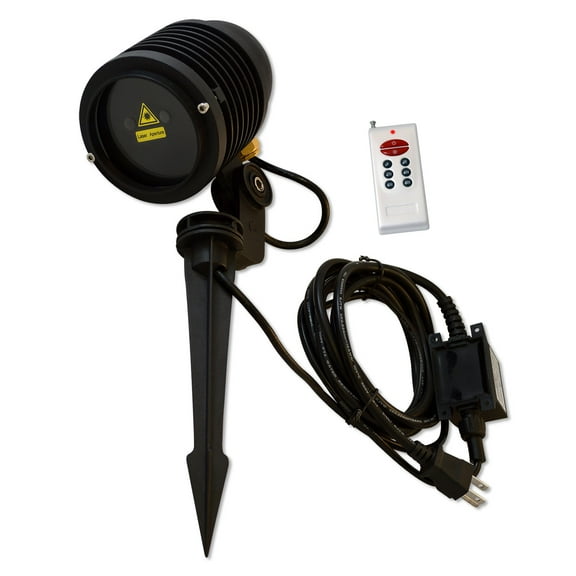 GardenHOME Light Projector Wireless Remote with 4 Timer Settings, Red and Green Star Revolving for Landscape Lighting, Party, Halloween and Garden Decoration