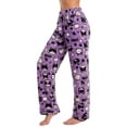thumbnail image 2 of COUVER Women's Plush Fleece Pajama Pants Kitty Purple Size Medium, 2 of 6