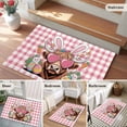 thumbnail image 5 of Entryway Rug 2'x3', Easter Small Rug for Kitchen Bathroom Door Mat Indoor Entrance, Cartoon Cute Rabbit Cow Carrots Pink Buffalo Plaid Non-Slip Area Rugs Floor Mats Carpet Front Door Rugs, 5 of 8