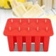 thumbnail image 2 of Molde para helado de gel de sílice de 10 celdas para hacer paletas heladas con 50 palitos (rojo), 2 of 9
