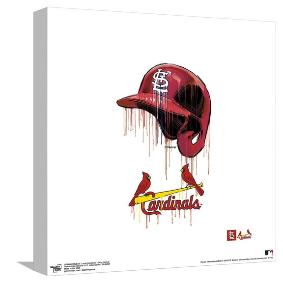 Gallery Pops MLB St. Louis Cardinals - Drip Helmet Canvas Wall Art, Unframed Version, 12" x 12"