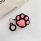 thumbnail image 1 of Estuche de goma negra compatible con auriculares Airpods 1/2, estuche a prueba de golpes, lindo patrón de huella de gato en 3D., 1 of 5