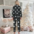thumbnail image 5 of Women's Lounge Sets – Cotton Pajama Sets, Comfortable Sleepwear for Relaxing at Home Women's Christmas Christmas Printed Button Pocket Long Sleeve Trousers Home Pajama Set, 5 of 5