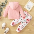 thumbnail image 5 of Otqutp Baby Birthday Outfits Set Toddler Girl Hoodie Long Sleeve Monogram Print Top Floral Pant Suit for 0 To 4 Years Elastic Pants 2PCS Fall Winter Clothes, 5 of 6
