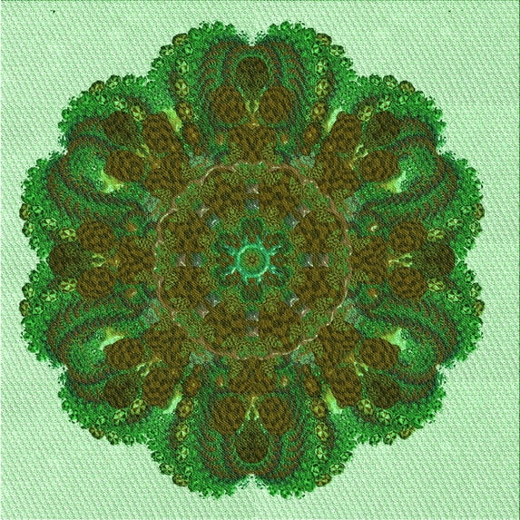 Ahgly Company Machine Washable Indoor Square Transitional Seaweed Green Area Rugs, 6' Square