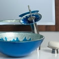 thumbnail image 4 of NOHP-G017BN Diaccio Blue and Silver Painted Glass Vessel Sink with Brushed Nickel Pop-Up Drain, Mounting Ring and Glacier Ice Sealer, 4 of 4