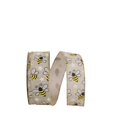 thumbnail image 1 of Reliant Ribbon 93402W-750-09H 10.5 in. 20 Yards Bumble Bees Linen Wired Edge Ribbon, Natural, 1 of 1