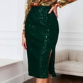 thumbnail image 3 of Sparkly Sequin Skirts for Women High Waisted Slit Bodycon Rave Midi Skirts Glitter Party Skirt, 3 of 5