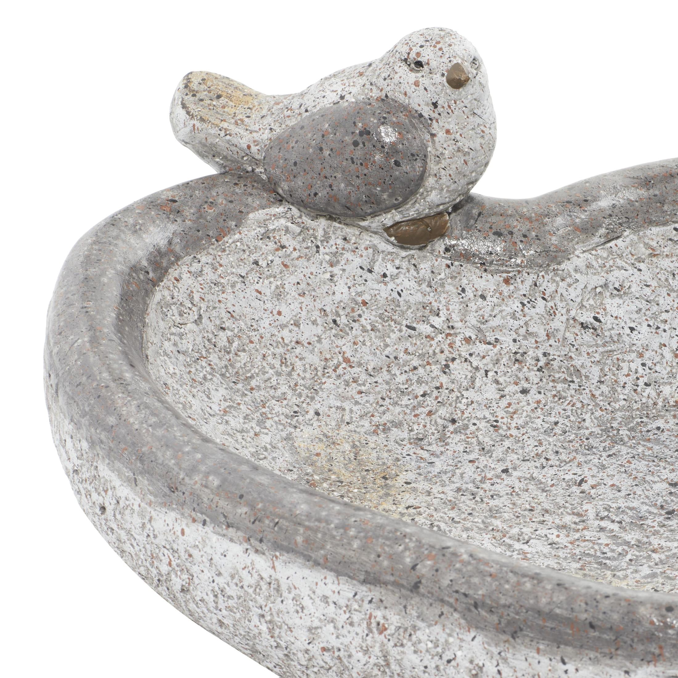 DecMode 6" Indoor Outdoor Bird Garden Sculpture with Bath Bowl