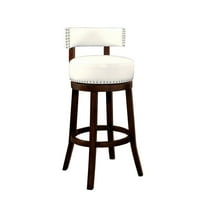 Shirley Contemporary 29" Barstool With pu Cushion, White Finish, Set of 2
