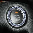 thumbnail image 3 of Spencer Crystal Car Bling Ring Emblem Sticker, 3Pcs Auto Engine Start Stop Push Button Decorative Decal Vehicle Interior Rings for Women "Blue", 3 of 7