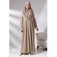 thumbnail image 2 of Ihvan Online Women’s Islamic Prayer Dress Set, One-Piece Abaya with Hijab and Beads, Mink, Indoor, 2 of 8