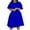 Blue, variant on Plus Size Dresses for Curvy Women Ruffle Sleeve Tiered Casual Loose Midi Dress Swing Solid Color Knee Length Dress