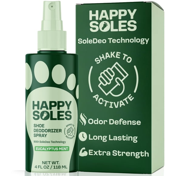 Spray desodorante para zapatos HAPPY SOLES 118 ml Eucalipto y menta