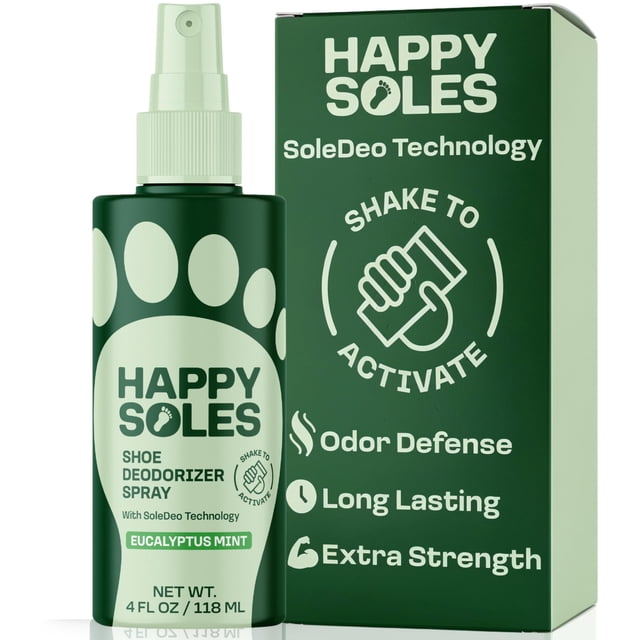 Spray desodorante para zapatos HAPPY SOLES 118 ml Eucalipto y menta