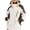 White, variant on Womens Color Block Hooded Outdoor Ski Jacket Adjustable Drawstring Multi-Pocket Windproof Waterproof Hiking Coat Long Sleeve Functional Outerwear for Snowboarding Travel Camping Black L