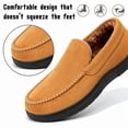 thumbnail image 4 of CHICVOMEY Men's Suede Moccasin Slippers with Faux Fur Lining Indoor&Outdoor Winter House Slippers for Men, 4 of 10