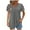 Gray, variant on Quinlirra Women's Fashion Daily V-Neck T-Shirt Pleated Tops Short Sleeved Round Neck Top/shirt